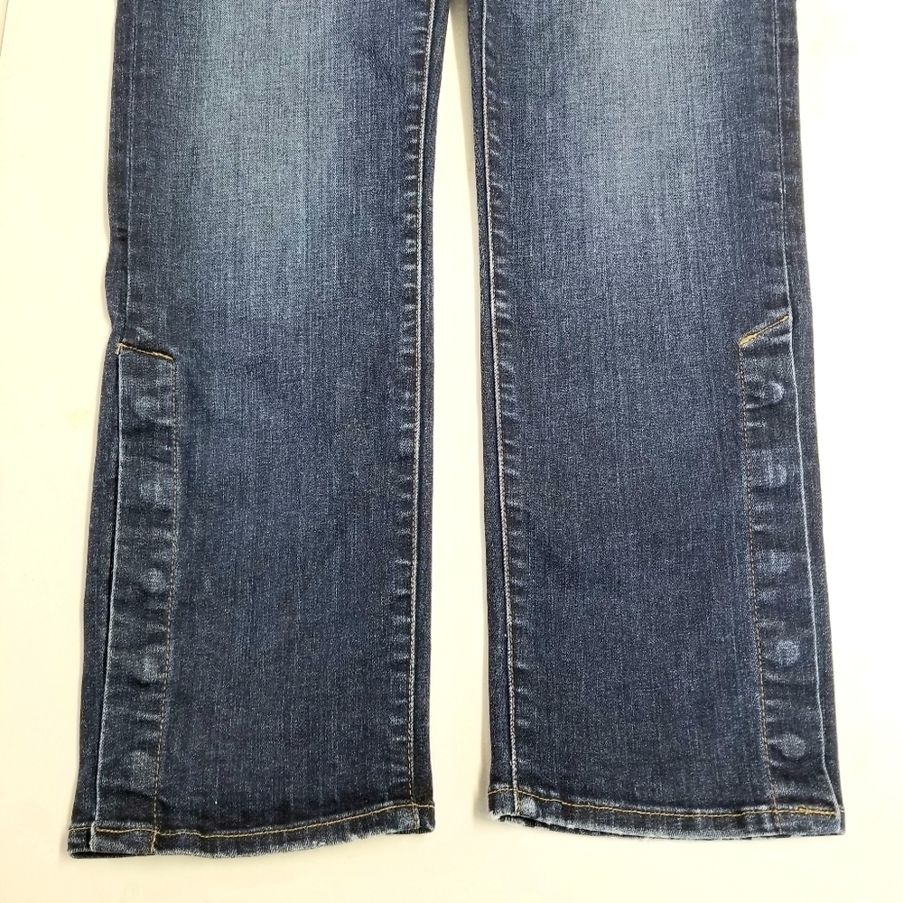 Frame Meribel Women's Le High Straight Leg Snap Buttons Hem Dark Wash Jeans, 27 - Picture 8 of 13
